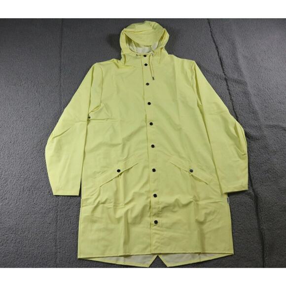 New Rains Raincoat Long Jacket Hood Womens XL Yellow Waterproof - Picture 1 of 5